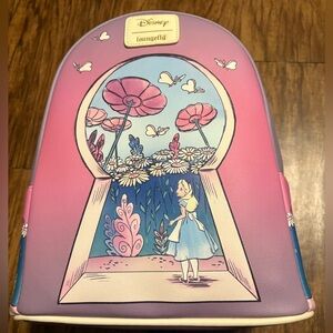 Loungefly Disney Alice in Wonderland Keyhole Mini Backpack NWT